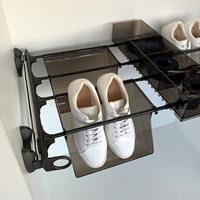 Plus - Shoe rack 4V+1J - brown - brown - transparent polycarbonate 2